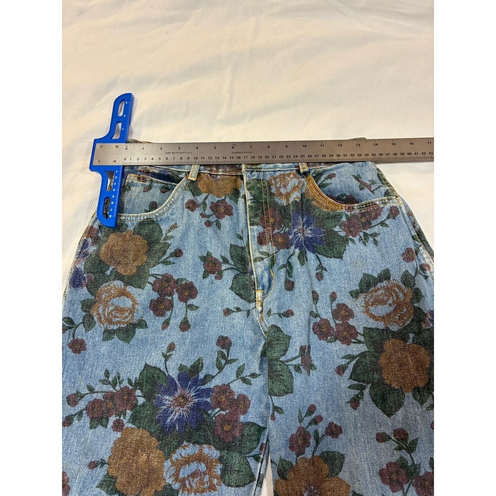 VTG 80s 90s Roberto Orsini Floral Print Denim Jeans High Rise Mom Jean 13/14 - Picture 9 of 12